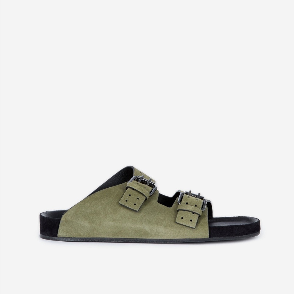 The Kooples KHAKI LEATHER SANDALS. Size 37. NWT!